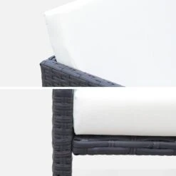 Table De Jardin Encastrable Résine Tressée, 6 Chaises Couleur : Marron -Jardin Et Extérieur WK6CUBEBN 05