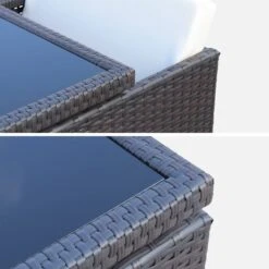 Table De Jardin Encastrable Résine Tressée, 6 Chaises Couleur : Marron -Jardin Et Extérieur WK6CUBEBN 06