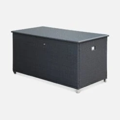 Coffre De Jardin Résine Tressée 790L Couleur : Noir -Jardin Et Extérieur WKHBOX160BK 01