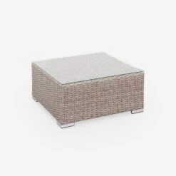 Salon De Jardin Résine Tressée Arrondie 5 Places Couleur : Naturel / Gris Foncé -Jardin Et Extérieur WKVS007NATGY 04