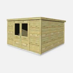 Abri De Jardin Bois 13m², Sapin Du Nord Traité Autoclave Ep.27mm 9 Abri De Jardin Bois 13m², Sapin Du Nord Traité Autoclave Ep.27mm -Jardin Et Extérieur WSAF33X33NAT 03