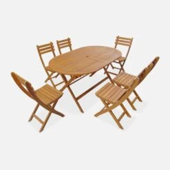 Table De Jardin Pliable Bois Ovale, 6 Chaises -Jardin Et Extérieur ac150o6 7507d3a7516b560b163721fec8e083e3