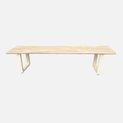 Banc 3 Places Acacia Brossé Clair, Structure Acier (lot De 2) Couleur : Ivoire -Jardin Et Extérieur ac180benchivose 7d7fcfde1a8152d8e0b6737a3ae508b0