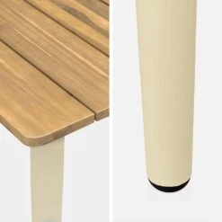 Table De Jardin Bois Et Métal + 4 Chaises En Corde Empilables Couleur : Ivoire / Beige -Jardin Et Extérieur ackd150ivo4rpbg f21bd5b30a4d5dffebc50dc77fe1f107