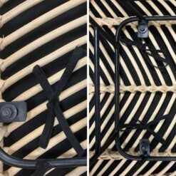 Table à Manger Bois Et Métal, 190cm + 2 Fauteuils Et 4 Chaises En Rotin Naturel -Jardin Et Extérieur ackd190wr6bk 4d2f50ab9c7f1b425e5720fdaced8568