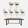 Table à Manger Bois Et Métal, 190cm + 2 Fauteuils Et 4 Chaises En Rotin Naturel -Jardin Et Extérieur ackd190wr6bk 6a47acb3e3f34feecb9970f5bb9e6a7a
