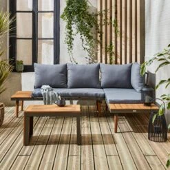Salon De Jardin Modulable Aluminium Et Acacia, 4 Places Couleur : Anthracite -Jardin Et Extérieur acmoduatgy 33f56eba3fee9d4b7c2bff49920f2aee