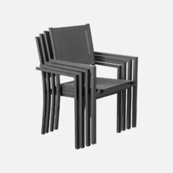 Table De Jardin Aluminium Et Textilène, 8 Chaises Empilables Couleur : Anthracite / Gris 14 Table De Jardin Aluminium Et Textilène, 8 Chaises Empilables Couleur : Anthracite / Gris -Jardin Et Extérieur af180r8at 572a846f2b5217690638e3a50b9a2424