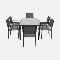 Table De Jardin Aluminium Et Textilène, 8 Chaises Empilables Couleur : Anthracite / Gris 12 Table De Jardin Aluminium Et Textilène, 8 Chaises Empilables Couleur : Anthracite / Gris -Jardin Et Extérieur af180r8at aed530d2850f60f3fe68cc2e30c1d6ce