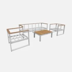 Salon De Jardin Bois Et Aluminium 5 Places Couleur : Beige -Jardin Et Extérieur afec3101whbg 74eb7cf8a62a27a60871acf45d7b0e0b