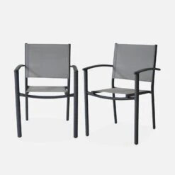 Fauteuils De Jardin Empilables Aluminium Et Textilène (lot De 2) Couleur : Gris Clair -Jardin Et Extérieur aftxchrx2atgy 9d0152f669252db9b9183788ab859556