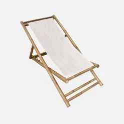 Chilienne Bambou , Toile Naturelle Pliable, Multi Positions 13 Chilienne Bambou , Toile Naturelle Pliable, Multi Positions -Jardin Et Extérieur bambchilx1nat ce3bbe8a6c7cf39de8494d4fe19ab5b0