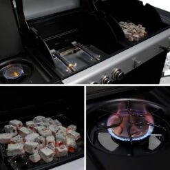 Barbecue Gaz 3 En 1, 3 Brûleurs Dont 1 Feu Latéral -Jardin Et Extérieur bbq2302in1sb b9352dc037b5b8a0a21b40675789f274