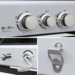 Barbecue Gaz 3 En 1, 3 Brûleurs Dont 1 Feu Latéral -Jardin Et Extérieur bbq2302in1sb e496fb46423cece1086fec0e6fa86673