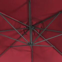 Parasol Déporté Rond 350cm Couleur : Rouge -Jardin Et Extérieur bu350red 1ccb604733209f14d3f34099f12e0906