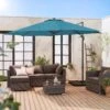 Parasol Déporté Rond Ø 350cm Couleur : Bleu Canard -Jardin Et Extérieur cdukd350bd 58b32779c186f35358689c6616f1178a