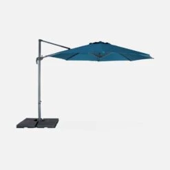 Parasol Déporté Rond Ø 350cm Couleur : Bleu Canard -Jardin Et Extérieur cdukd350bd f950e8cb68f4a93cf39aa71fc6ce5422