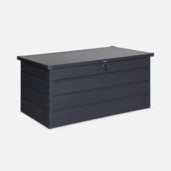 Coffre De Jardin En Métal 385L Couleur : Anthracite