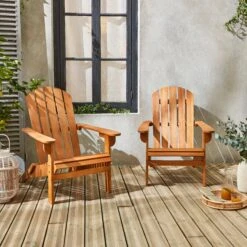 Fauteuil De Jardin Bois (lot De 2)