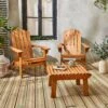 2 Fauteuils En Bois Avec Repose-pieds
