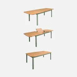 Table De Jardin Extensible Bois Et Aluminium 190/253 Cm, 8 Chaises Empilables -Jardin Et Extérieur ecxtp190r8seggy 1e9a26ac1565b52f4b3e308a140c5d79
