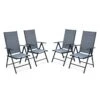 Lot De 4 Fauteuils De Jardin En Textilènes - Naevia 1 Lot De 4 Fauteuils De Jardin En Textilènes - Naevia -Jardin Et Extérieur ensemble de 4 fauteuils multi positions en aluminium anthracite et textilene gris 126611a4fb93698fef037a9d1077198d
