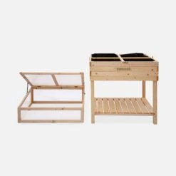Carré Potager Sur Pieds En Bois Et Serre 80x60x109cm 11 Carré Potager Sur Pieds En Bois Et Serre 80x60x109cm -Jardin Et Extérieur ghmini109 517f12fc56846561b0ed1aaa22312737