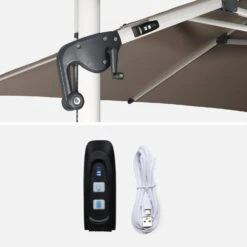 Parasol LED Déporté Rectangulaire 3x4m Couleur : Taupe -Jardin Et Extérieur hdu3x4ledbn a6f0cedf16071e15da44f8664c0aafe3