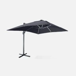 Parasol LED Déporté Rectangulaire 3x4m Couleur : Gris