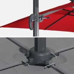 Parasol Déporté Rectangulaire 3x4m + Dalles à Lester 50x50cm Couleur : Rouge 16 Parasol Déporté Rectangulaire 3x4m + Dalles à Lester 50x50cm Couleur : Rouge -Jardin Et Extérieur hukd3x4basered 5417aaf1487e972283fd4f1a08cde272