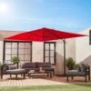 Parasol Déporté Rectangulaire 3x4m + Dalles à Lester 50x50cm Couleur : Rouge -Jardin Et Extérieur hukd3x4basered fc94e0884d0551630c4d8585cd82f853
