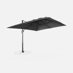Parasol Déporté Rectangulaire 3x4m Couleur : Gris -Jardin Et Extérieur hukd3x4gy 79189206e163d9626b1f186f9c4e9fa2