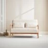 Banquette Scandinave 2 Places En Bois Et Tissu Bouclette