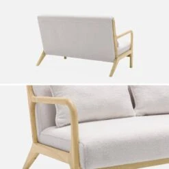 Banquette Scandinave 2 Places En Bois Et Tissu Bouclette -Jardin Et Extérieur iacsca2boucl 94d0f26ce58b0c68a44cad2dafcd7a16