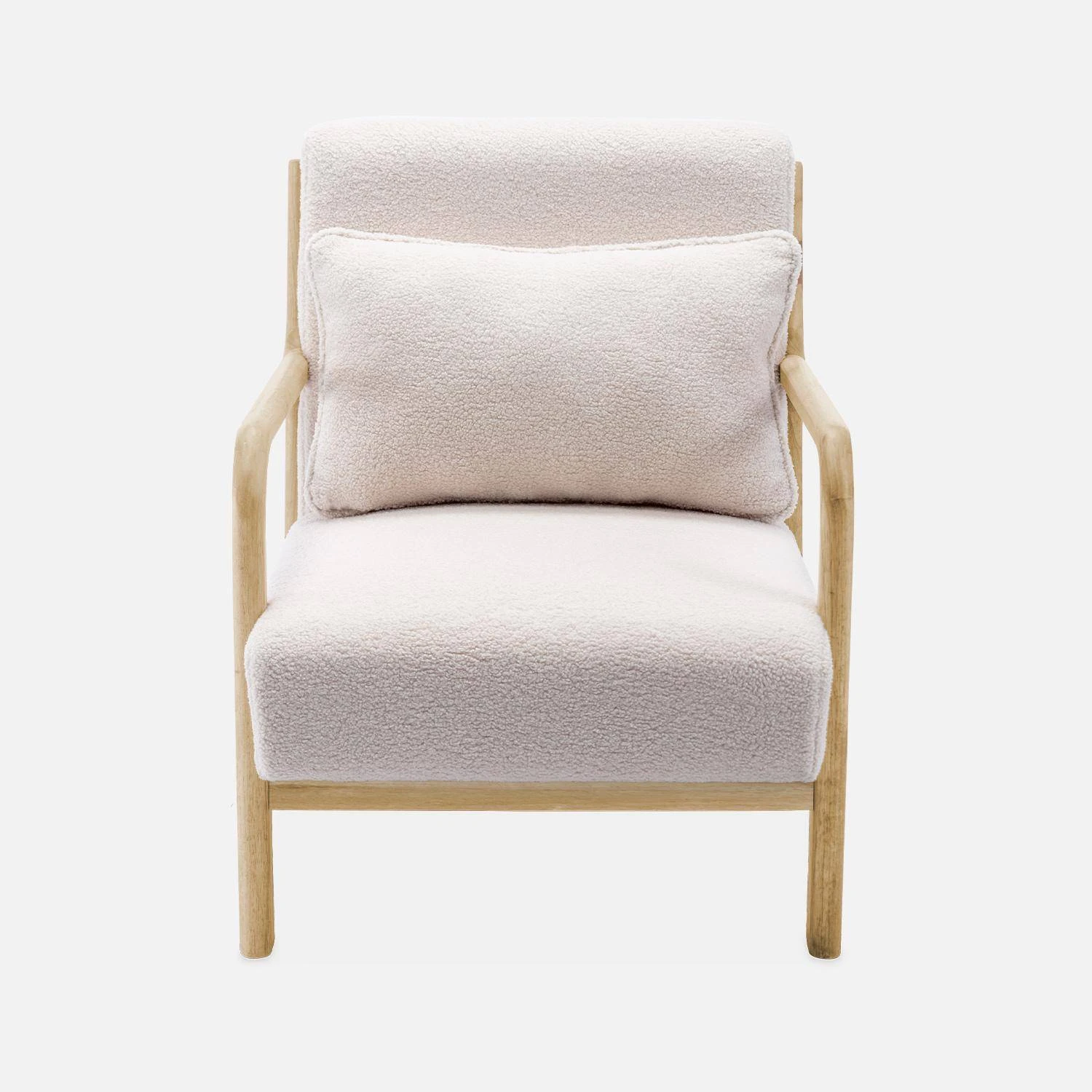 Fauteuil Scandinave En Bois Et Tissu Bouclette 7 Fauteuil Scandinave En Bois Et Tissu Bouclette – Image 5