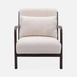 Fauteuil Scandinave Bouclette Et Bois D'hévéa Teinté Wengé -Jardin Et Extérieur iacscadwlboucl 6be9db3206154cea8e7342457628dd3c