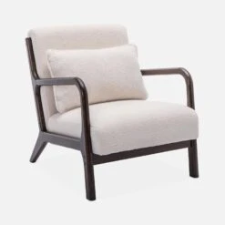 Fauteuil Scandinave Bouclette Et Bois D'hévéa Teinté Wengé -Jardin Et Extérieur iacscadwlboucl 9cd82303ca9513fb82b227165d38792f