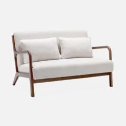 Banquette 2 Places + Fauteuil Bouclette En Bois D'hévéa Teinté Noyer Clair -Jardin Et Extérieur iacscalwl1n2bcl 1c1c62de64691208edd8beb5dfc00ba1