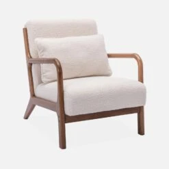 Banquette 2 Places + Fauteuil Bouclette En Bois D'hévéa Teinté Noyer Clair -Jardin Et Extérieur iacscalwl1n2bcl 3ed45c25e9ca81a76ff40035507a44f5