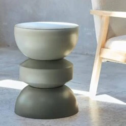 Table D'appoint, Bout De Canapé, Table De Chevet En Métal, Ø32 X H 44,5cm Couleur : Gris Foncé