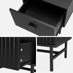 Table De Chevet Effet Bois Rainuré Noir -Jardin Et Extérieur ibazbedside 02694720685a98d928e58b6f42fce64c