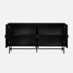 Buffet Effet Bois Rainuré Noir 4 Portes 157,5 Cm -Jardin Et Extérieur ibazbuffet 57401bd311b681821cafd2aab7d9596a