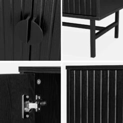 Buffet Effet Bois Rainuré Noir 4 Portes 157,5 Cm -Jardin Et Extérieur ibazbuffet ab22c956f21b22e0ac8aec862eedb1b1