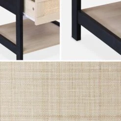 Table De Chevet Scandinave Effet Bois Et Cannage (lot De 2) -Jardin Et Extérieur ibcanbesidex2 48a6fe95cab3713ccd491c3ec56cb0bd