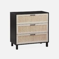 Commode Scandinave Bois Et Cannage 3 Tiroirs -Jardin Et Extérieur ibcanchest3d 152a31d31b07f145f73e0c24d0f99f30