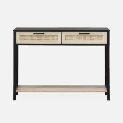 Console Scandinave Effet Bois Et Cannage -Jardin Et Extérieur ibcanconsole 008c1dfc3a8abb895b1333bd51ccc416