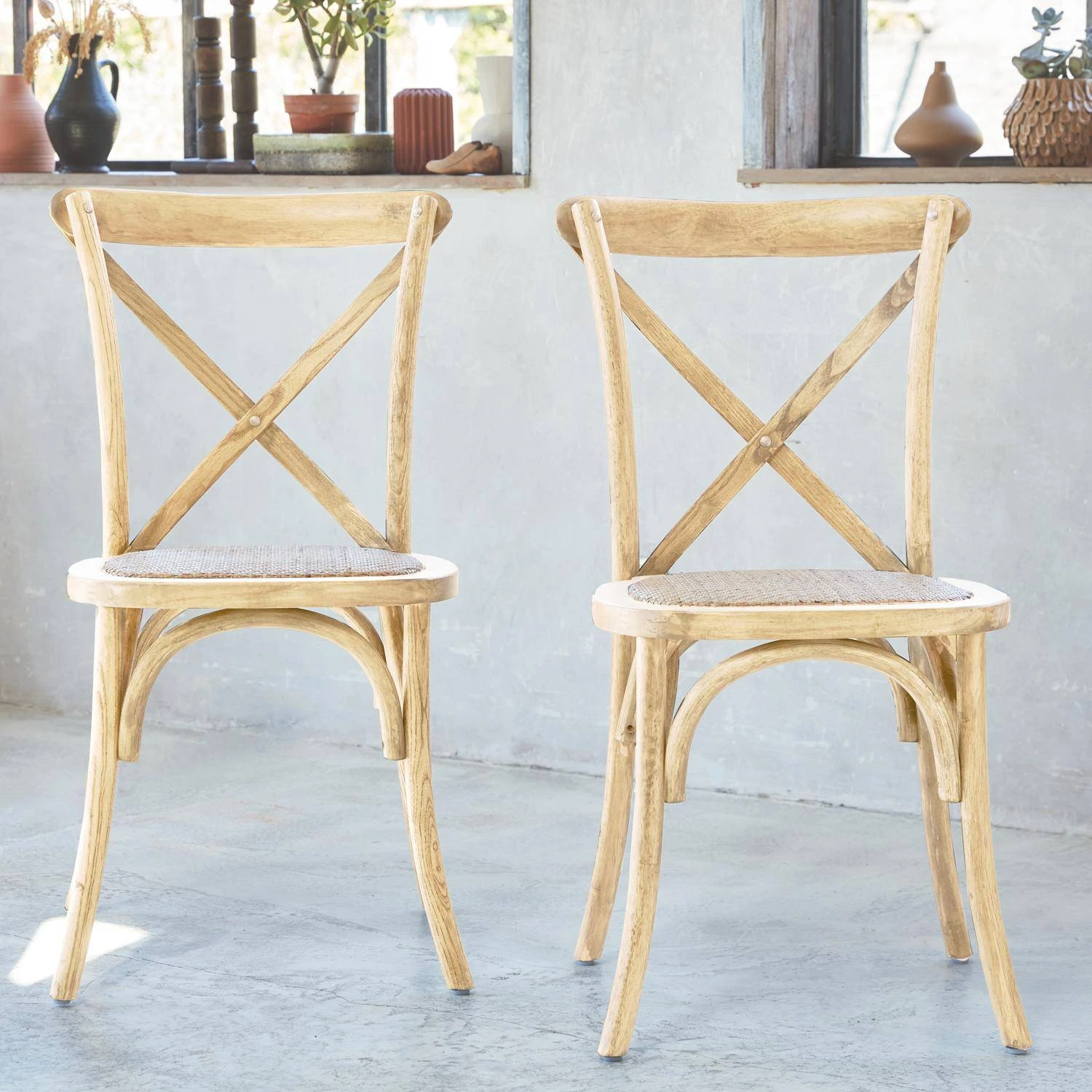 Chaise De Bistrot Vintage Bois (lot De 2) Couleur : Naturel 3 Chaise De Bistrot Vintage Bois (lot De 2) Couleur : Naturel – Image 2