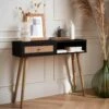 Console Scandinave Effet Bois Et Cannage Couleur : Noir -Jardin Et Extérieur iboconsolebk 6c09a8bf326729554d6fb7eebb57ab21