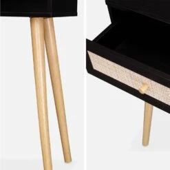 Console Scandinave Effet Bois Et Cannage Couleur : Noir -Jardin Et Extérieur iboconsolebk c83ae39d64bffe134d933c6c9d738674