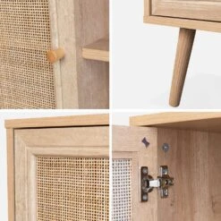 Buffet Scandinave Effet Bois Et Cannage 1 Porte 80 Cm Couleur : Naturel -Jardin Et Extérieur ibosideboardm c0ef56ec4ec1b5f7acdad01cd358d8ab